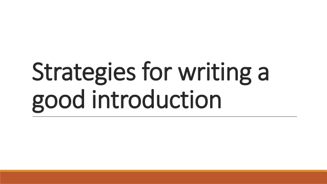 Strategies for writing good introduction