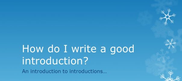 Writing good introduction