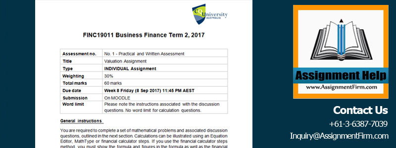 FINC19011 Business Finance