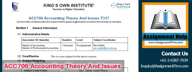 ACC706 Accounting Theory Assignment