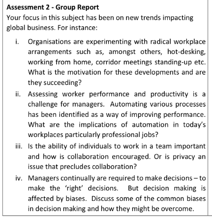 HC3031 Trends In The Global Business Environment