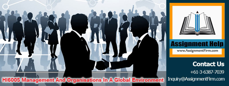 HI6005 Management and Organisations-in a Global Environment