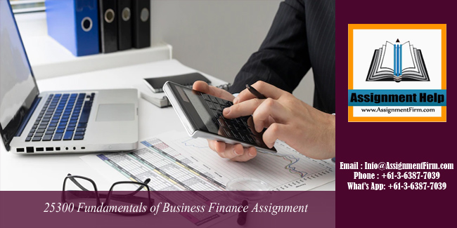 25300 Fundamentals of Business Finance Assignment - Australia