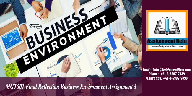 MGT501 Final Reflection Business Environment Assignment 3 - Australia.