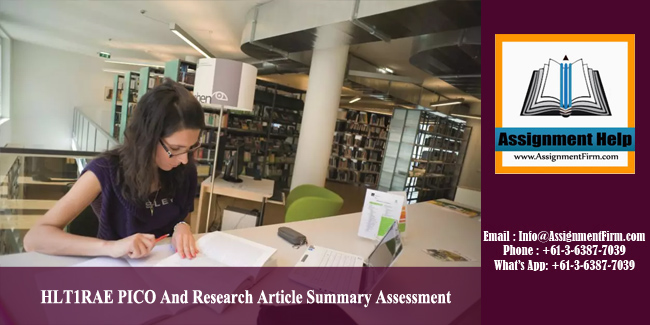 HLT1RAE PICO And Research Article Summary Assessment - Australia