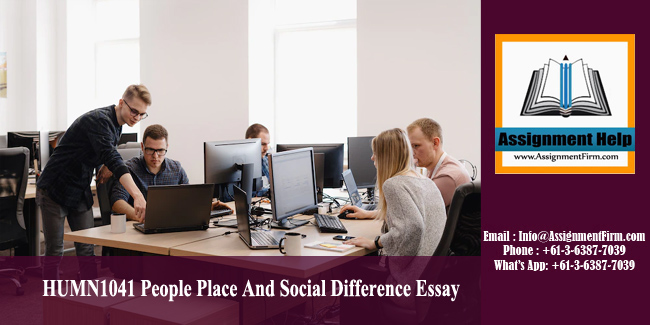 HUMN1041 People Place And Social Difference Essay - Australia
