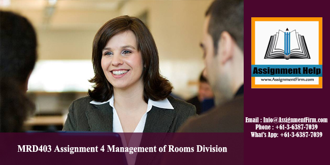 MRD403 Assignment 4 Management of Rooms Division - Australia
